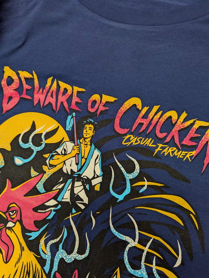 Close Up Of Beware Of Chicken T-shirt Print