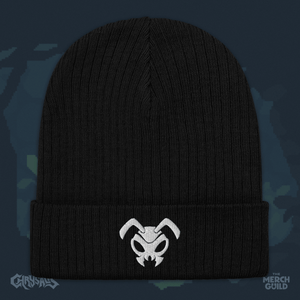 Anthony Symbol Ribbed Knit Beanie — Black — Chrysalis by RinoZ — The Merch Guild