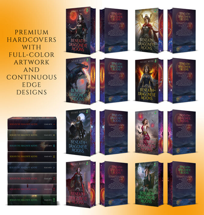 Premium hardcovers with full-colour artwork and continuous edge designs
