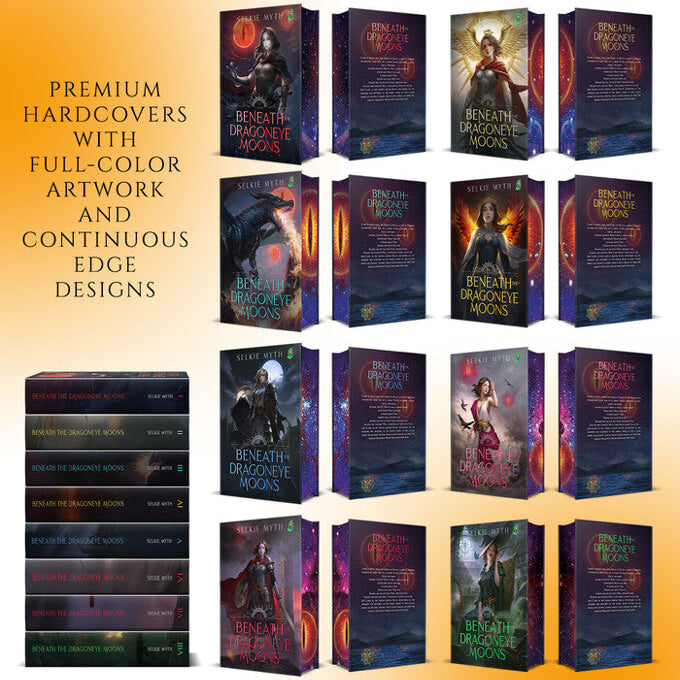 Premium hardcovers with full-colour artwork and continuous edge designs