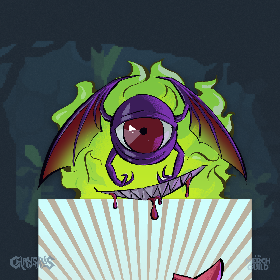 Chrysalis Bookmark — Invidia topper close-up — Chrysalis by RinoZ — The Merch Guild