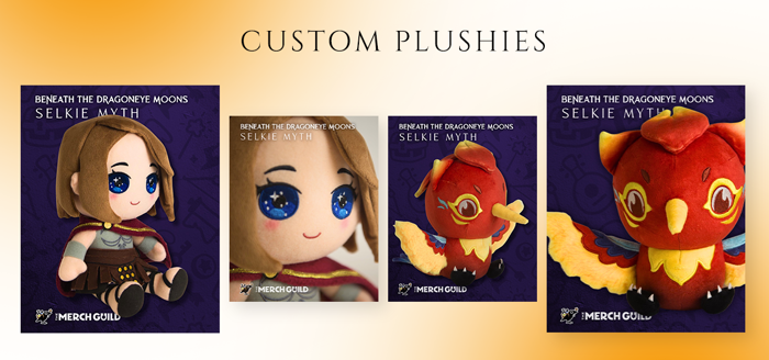 Official Beneath the Dragoneye Moons custom plushies lineup