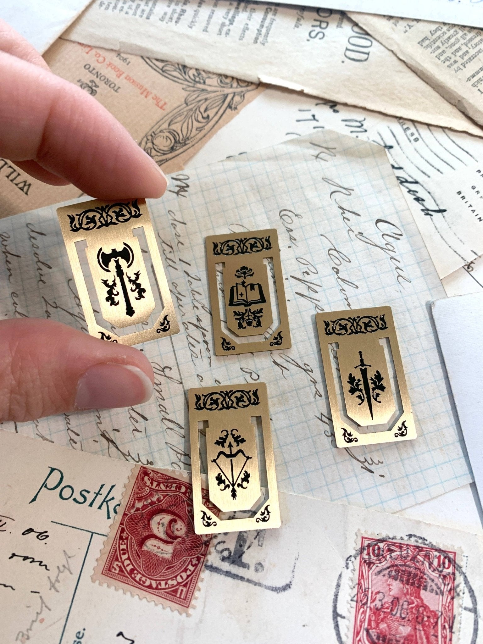 Set of 4 Brass Page Markers - The Merch Guild - The Merch Guild