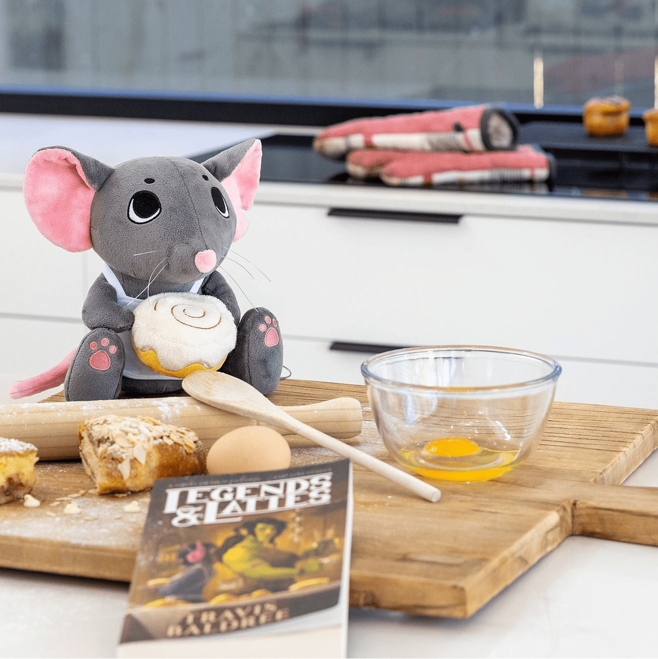 Legends & Lattes Thimble Plush. A soft, collectible Rattkin plush from the cozy fantasy world created by Travis Baldree.