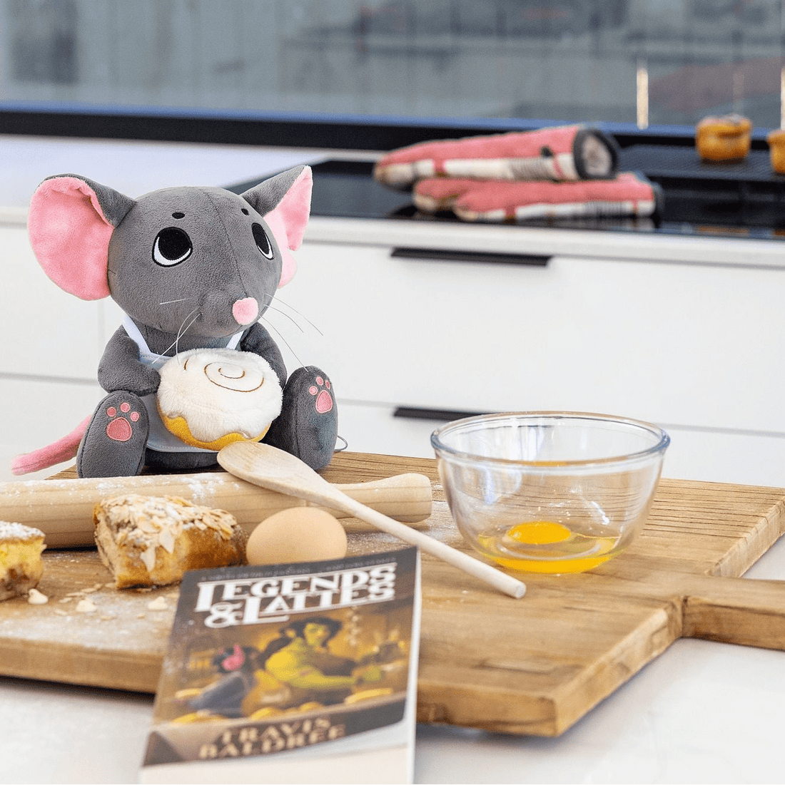 Legends & Lattes Thimble Plush. A soft, collectible Rattkin plush from the cozy fantasy world created by Travis Baldree.